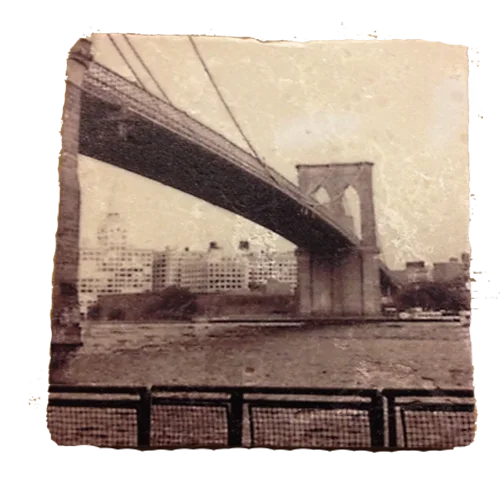 Brooklyn Bridge Italian Marble Tile Coasters thumbnail 2