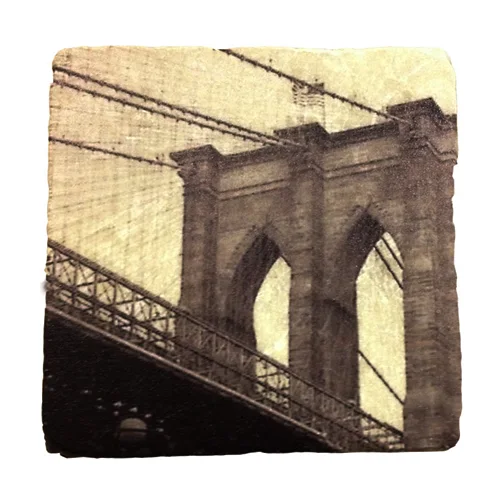 Brooklyn Bridge Italian Marble Tile Coasters thumbnail 3