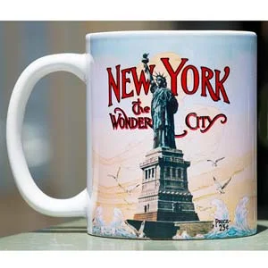 New York The Wonder City Statue of Liberty Mug